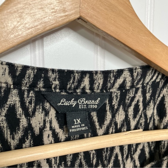 Lucky brand Top 1X Multicolor Geometric Women’s Plus Size Boho Fall - Picture 3 of 7